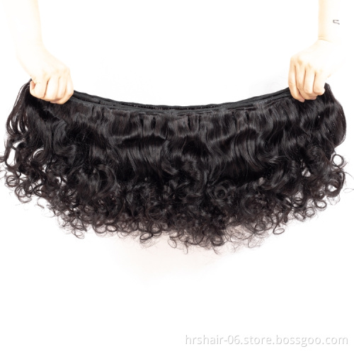 Cambodian hair remy human hair fumi weft Double Drawn Wefts Weave Bundles 3pcs/bags